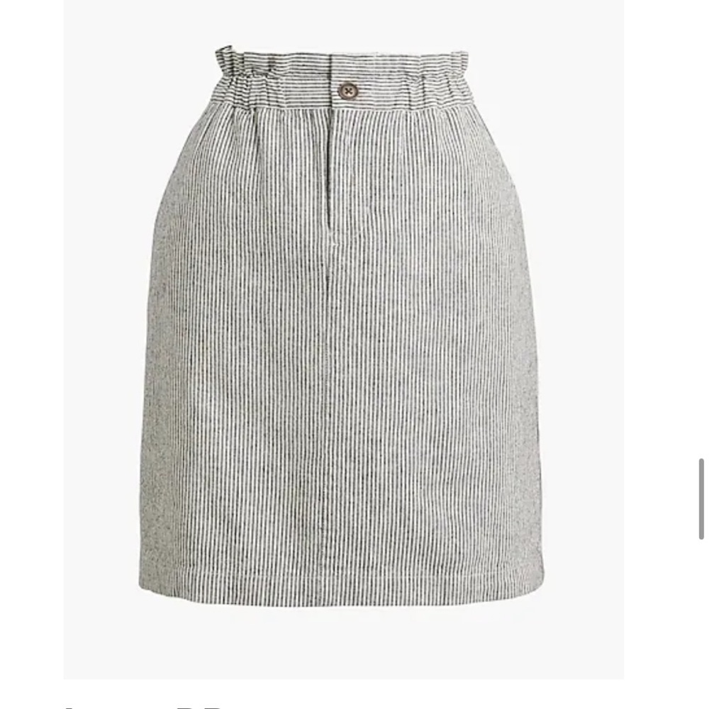 J. CREW Striped linen-blend paper-bag mini skirt